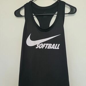 Nike Black and White Softball Tank Top Sleeveless Shirt Womens Large